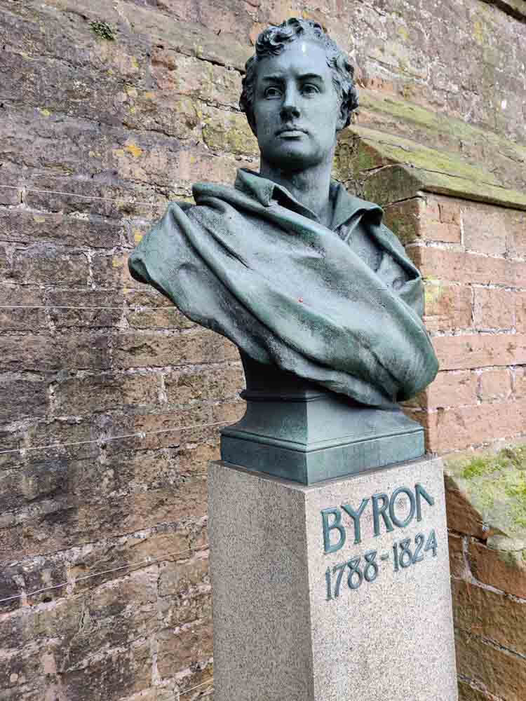 Our world is a book - Nottingham's Literary Attractions - Lord Byron Bust at Newstead Abbey
