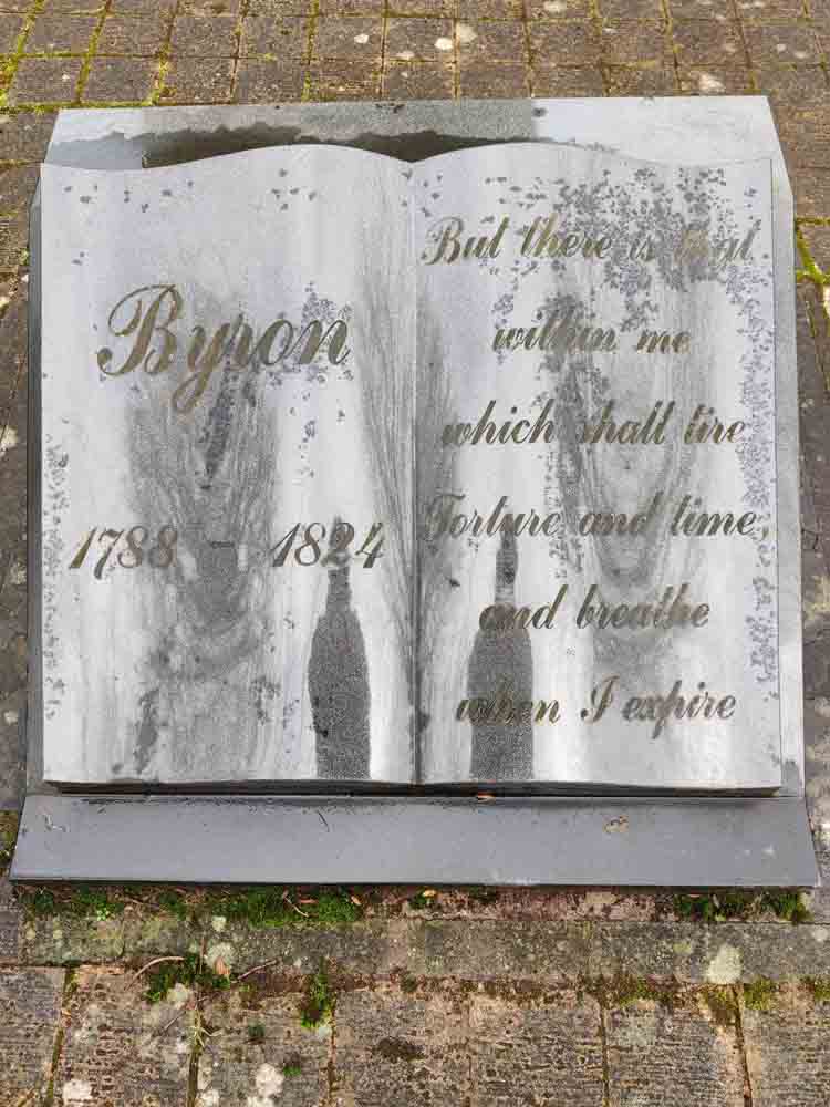 Our world is a book - Nottingham's Literary Attractions - Lord Byron's Headstone